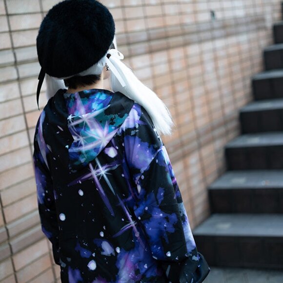 ACDC RAG Cosmic Galaxy Oversized Zip Up Jacket - Picture 4 of 7